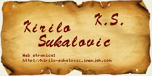 Kirilo Šukalović vizit kartica